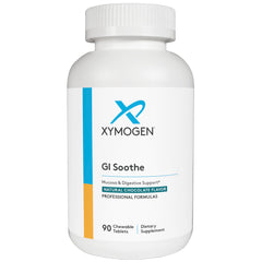 XYMOGEN GI Soothe bottle front highlights chocolate flavor and gut support.