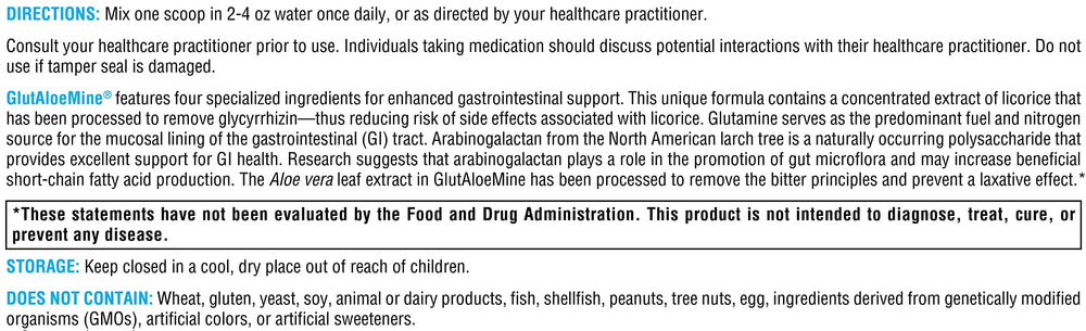 XYMOGEN GlutAloeMine arabinogalactan powder shown as gut microflora support.