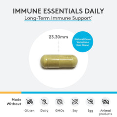 XYMOGEN Immune Essentials non-GMO label communicates clean ingredients and transparency.