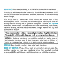 XYMOGEN Iron Glycinate label-front signals vegan-friendly formulation.
