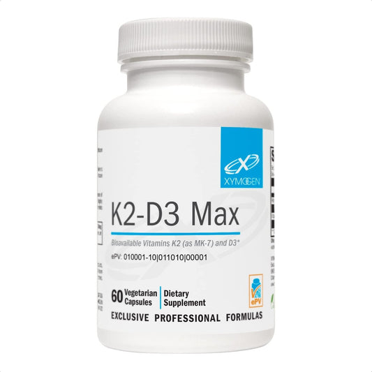 XYMOGEN K2-D3 5000 bottle packaging showing clean allergen-conscious design for wellness routines