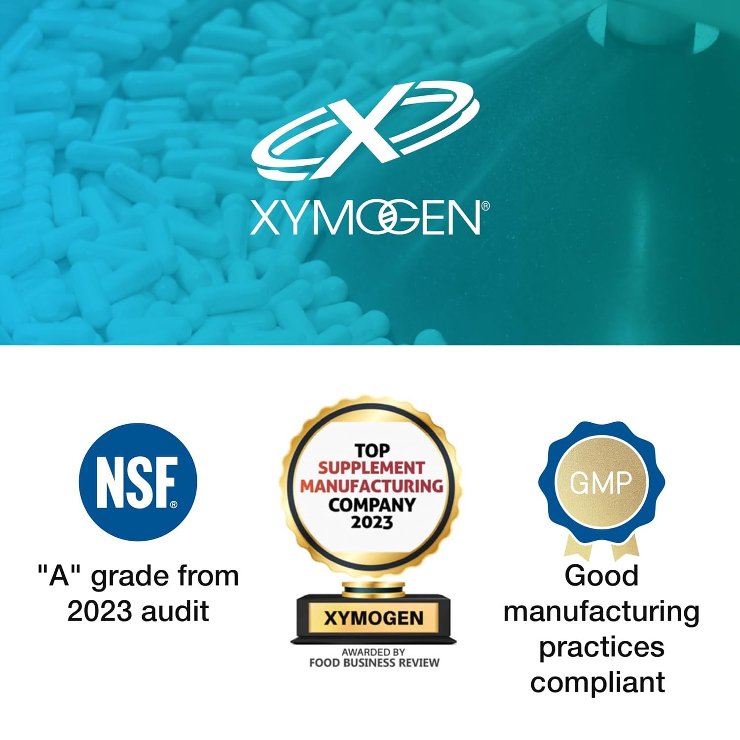 XYMOGEN L-Theanine serving image illustrating convenient daily dose