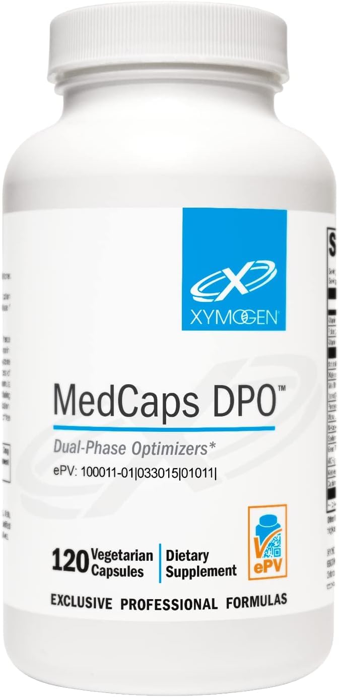 XYMOGEN Medcaps DPO bottle illustrating dual-phase detox support for liver health