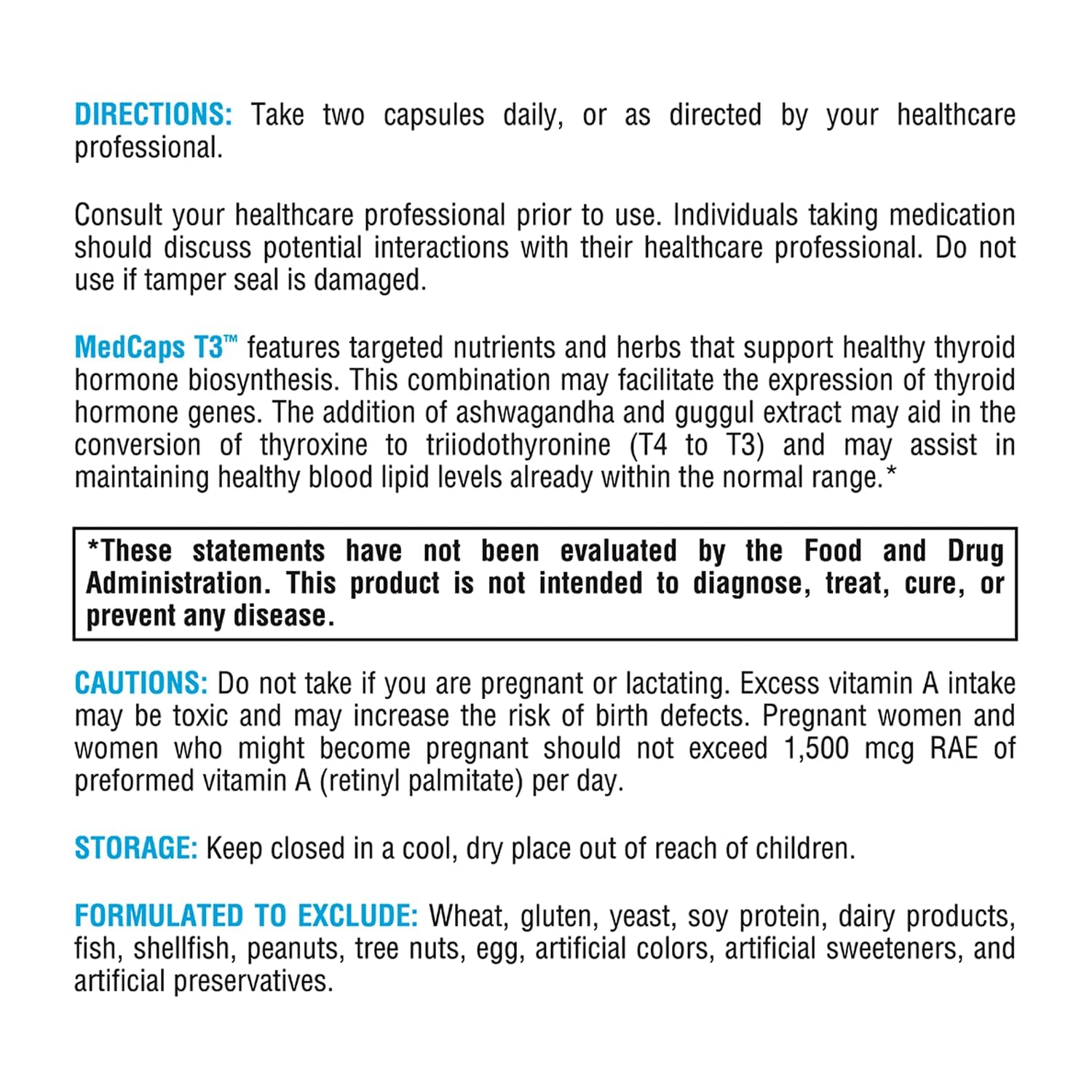 XYMOGEN MedCaps T3 rosemary extract visual on label