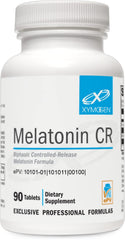 XYMOGEN Melatonin CR bottle shows biphasic release for quick and steady rest.