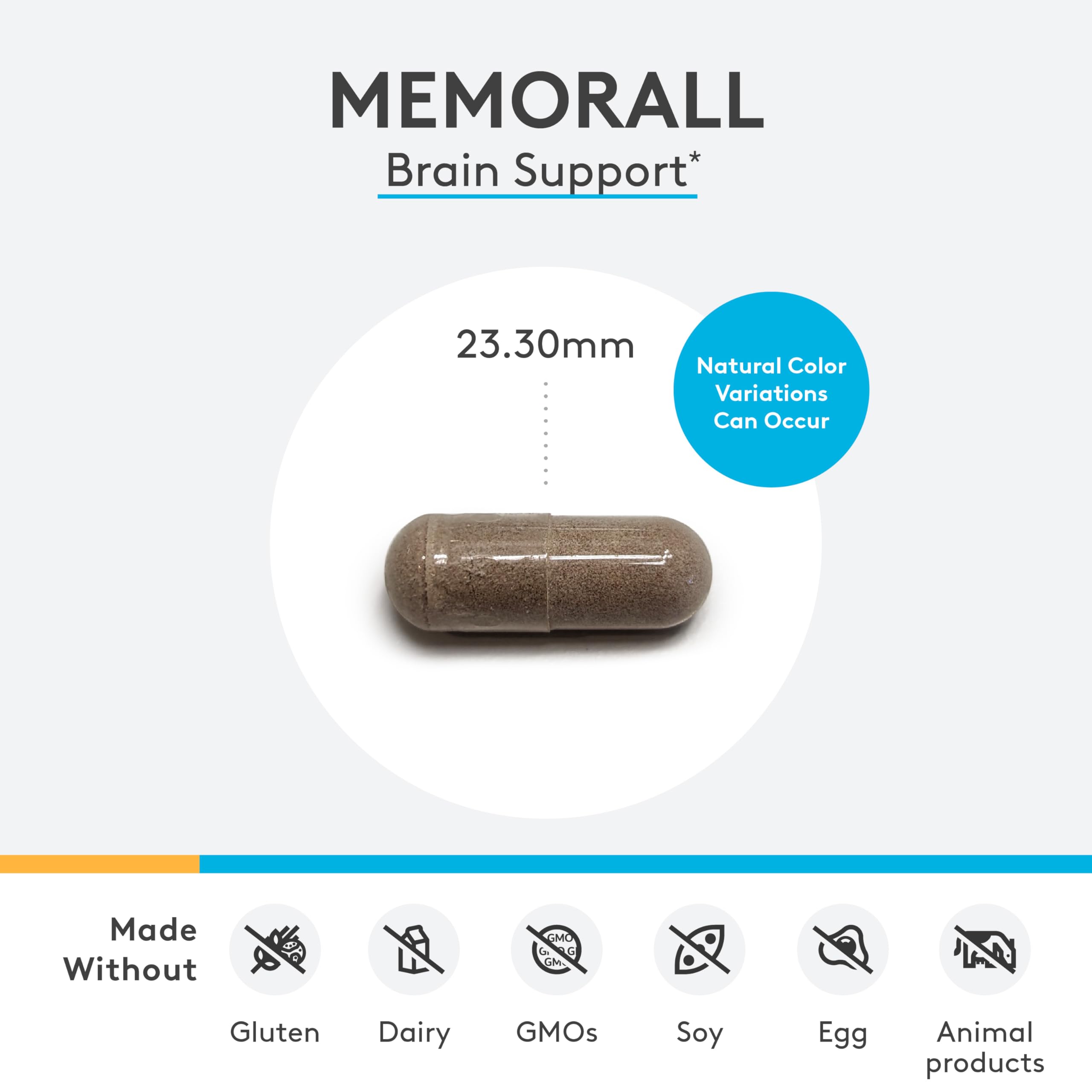 XYMOGEN MemorAll bottle back showing nutrient panel for brain health.
