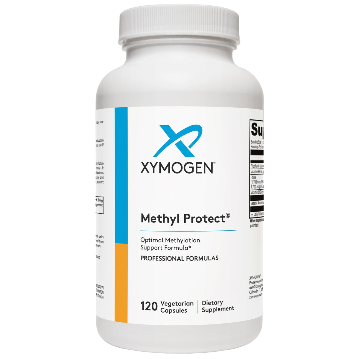 Xymogen Methyl Protect bottle front for daily methylation support.