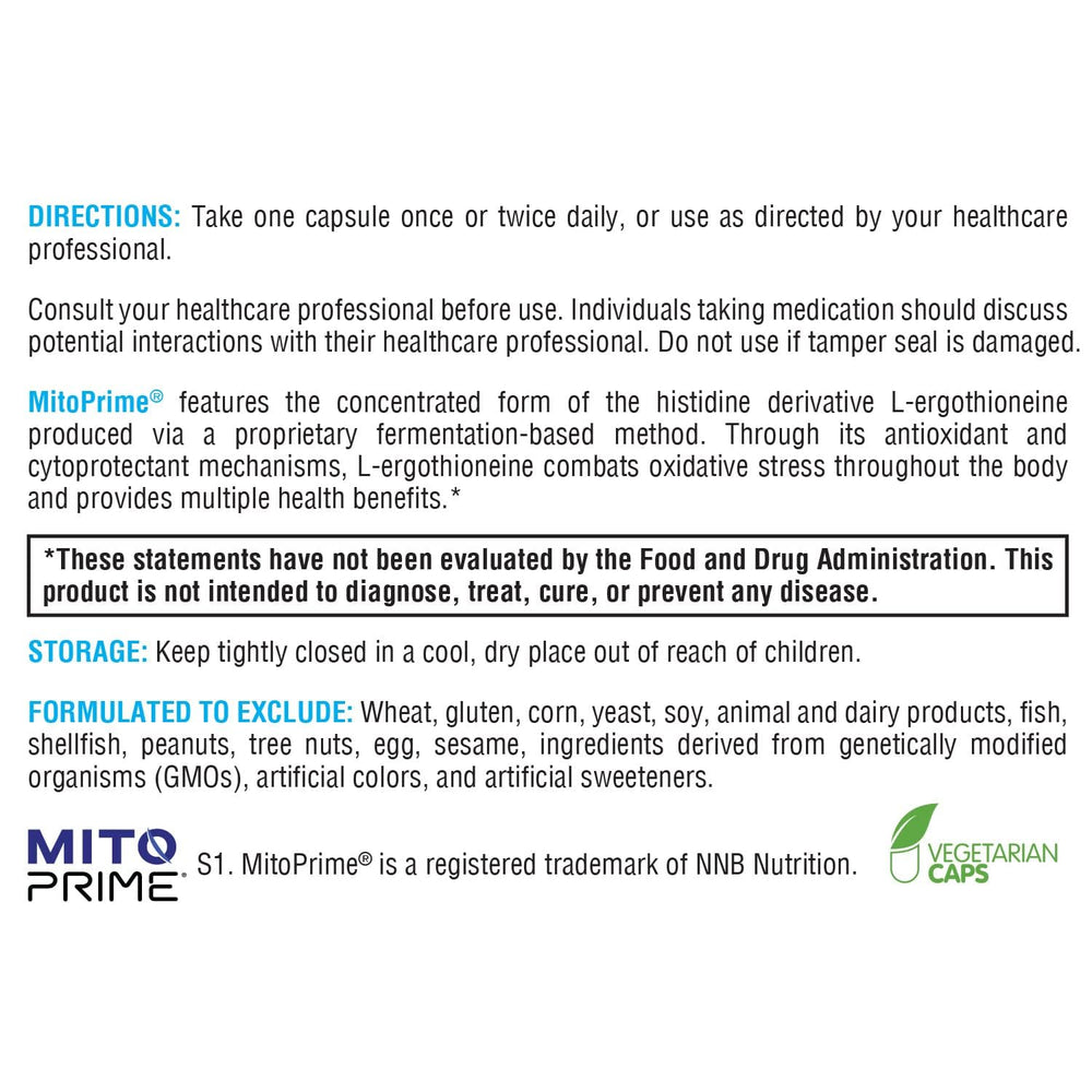 XYMOGEN MitoPrime hand with capsules indicating portable brain health aid
