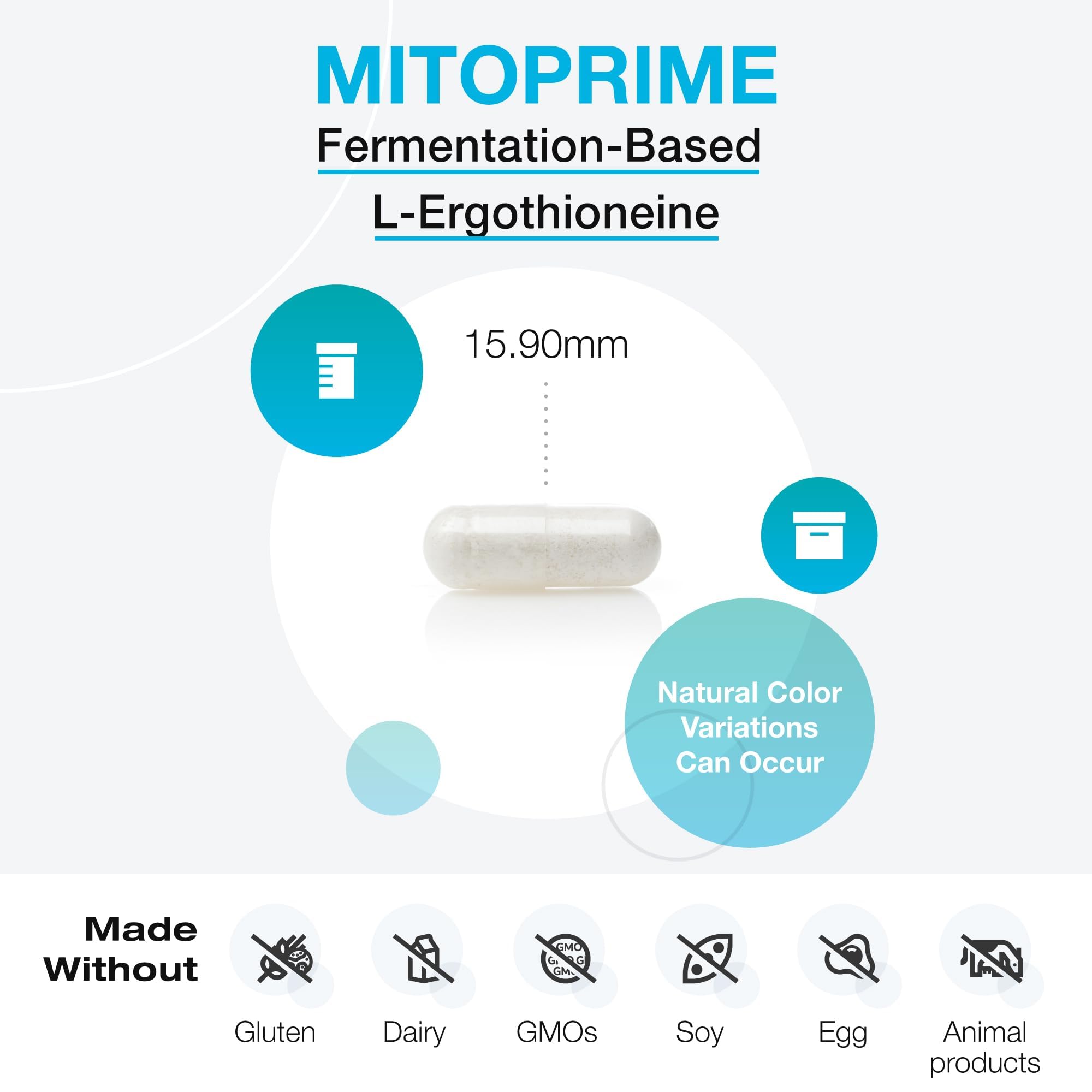XYMOGEN MitoPrime label detail showing fermentation-based L-ergothioneine