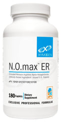 Xymogen N.O.max ER bottle cap close-up highlighting extended-release support.