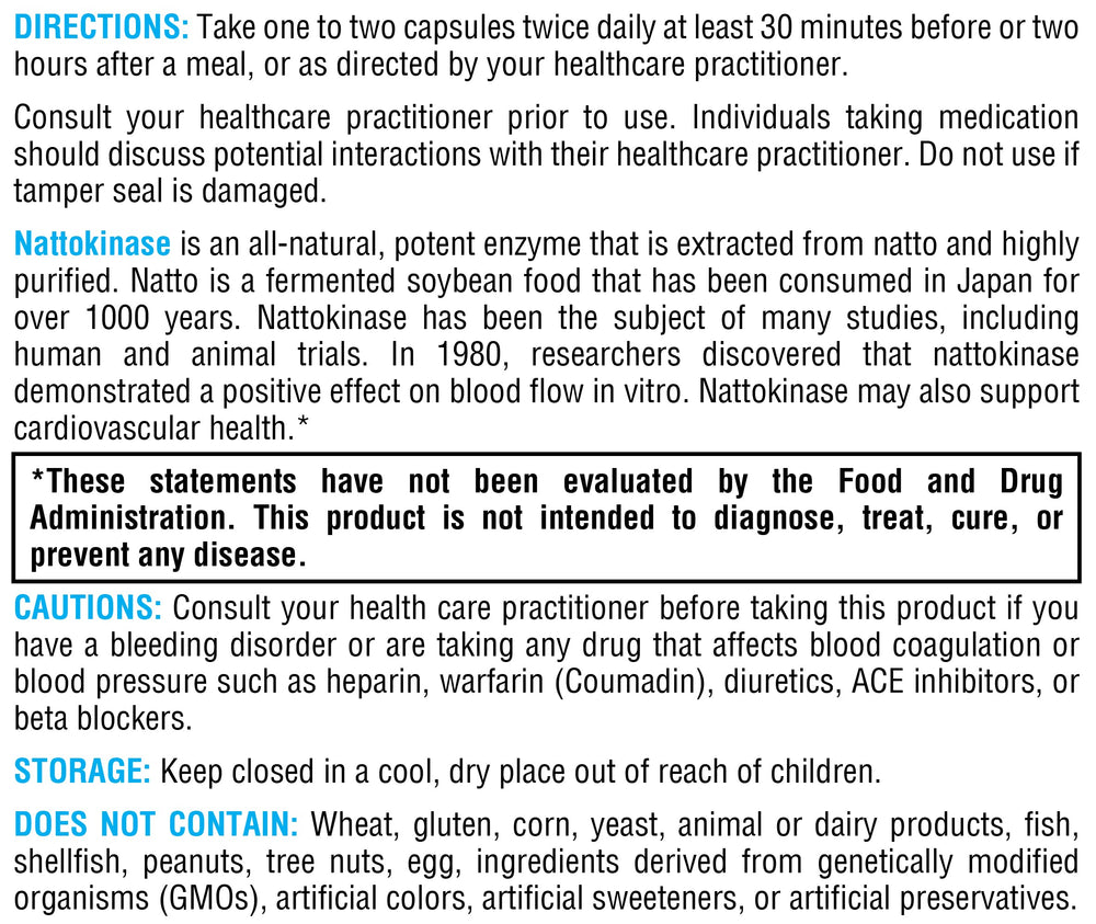 XYMOGEN Nattokinase ingredients panel communicates clean formulation.