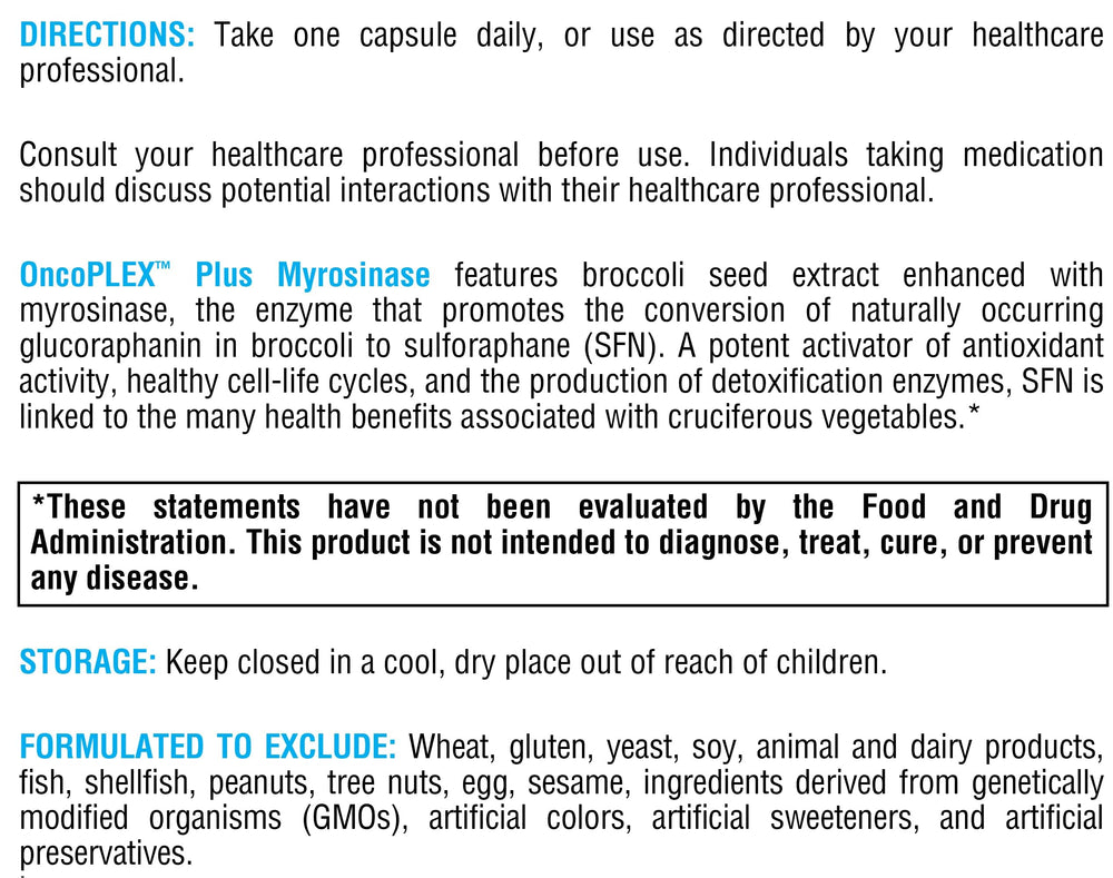 Xymogen OncoPLEX Plus broccoli seed extract visual emphasizes natural source