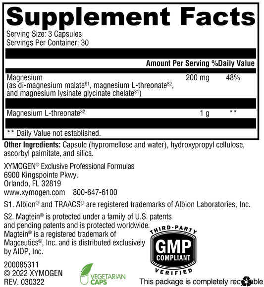 OptiMag Neuro capsules reveal chelated magnesium for absorption.
