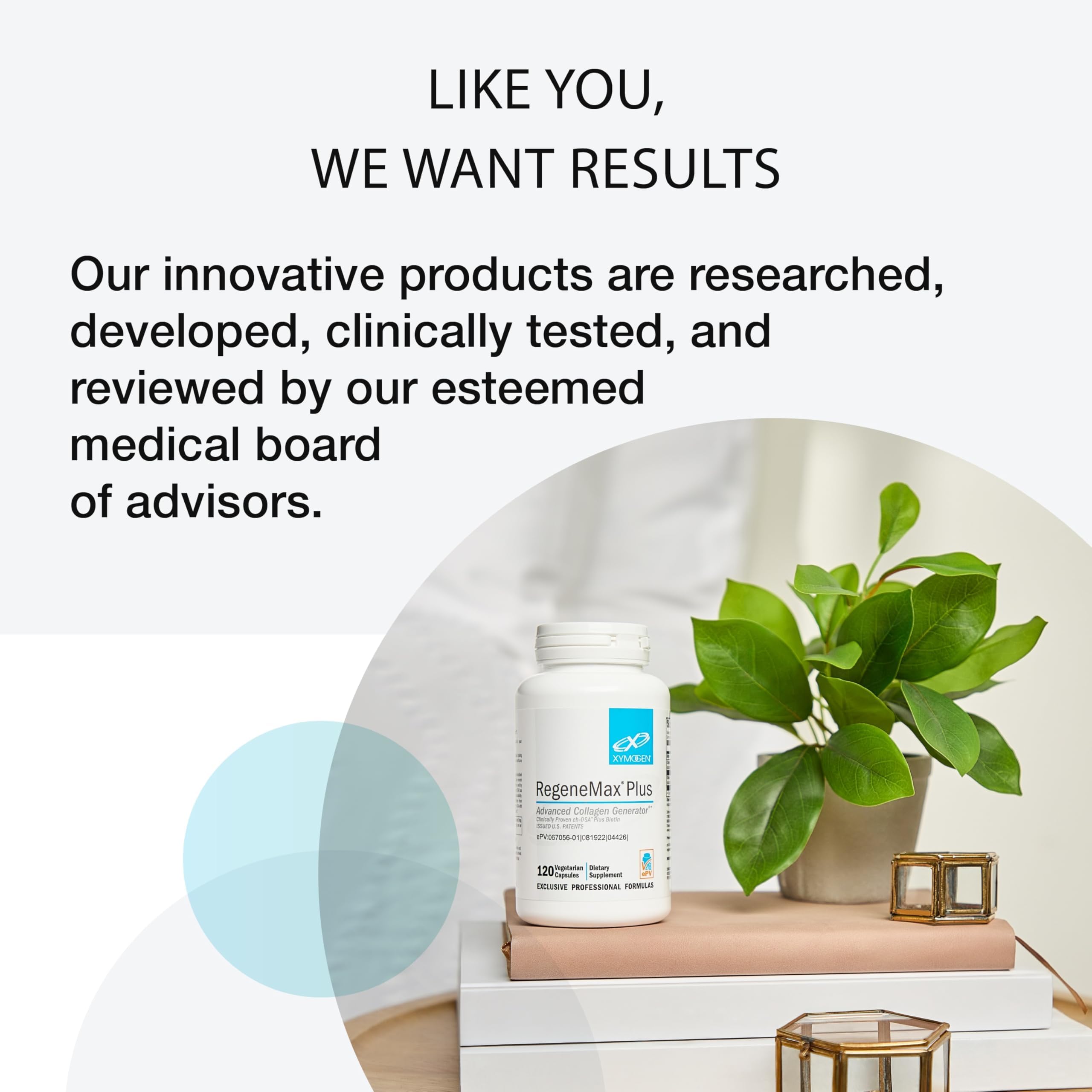 XYMOGEN Probio Defense product card detailing ingredients and benefits.