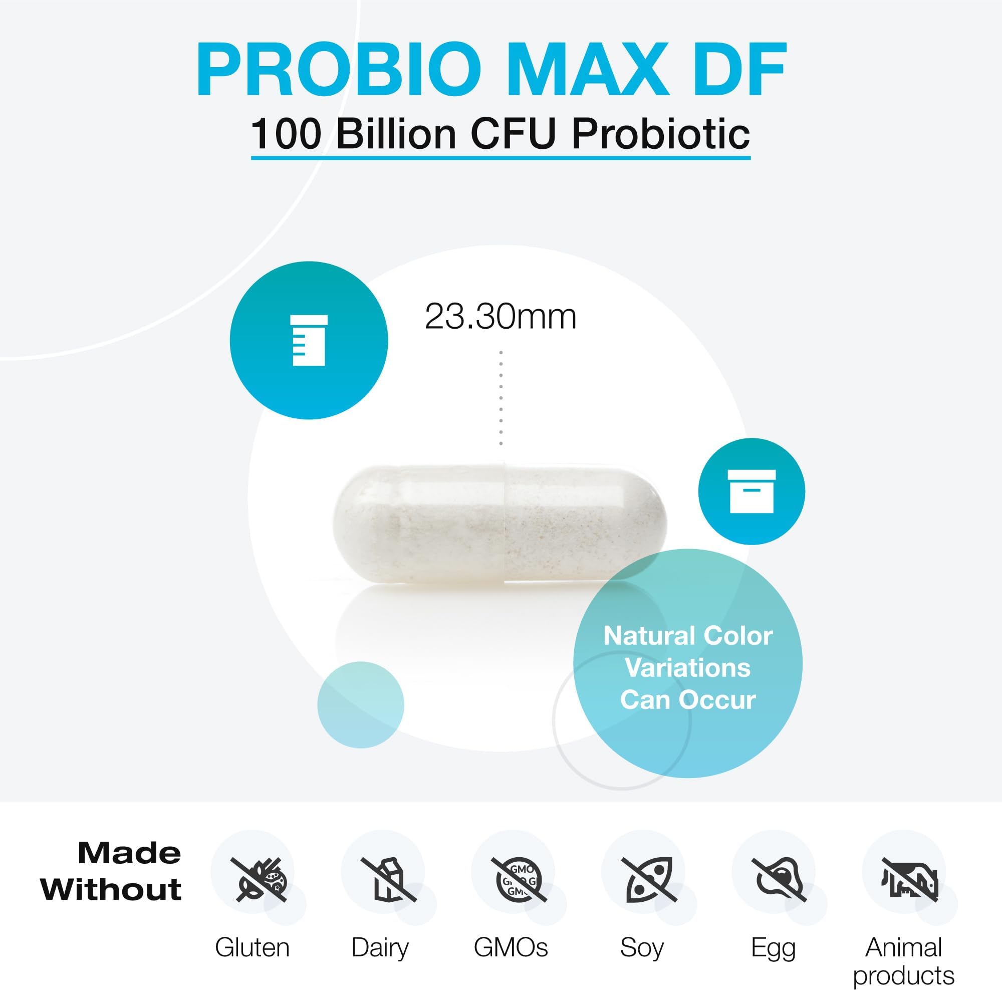 Each XYMOGEN ProbioMax Daily 100B capsule delivers 100 billion CFU