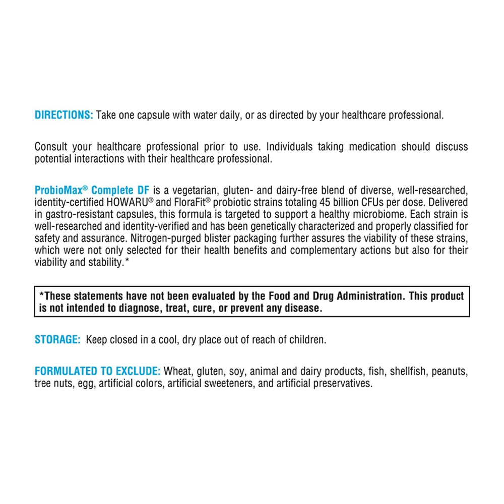 XYMOGEN ProbioMax 45B nitrogen-purged blister preserves probiotic viability.