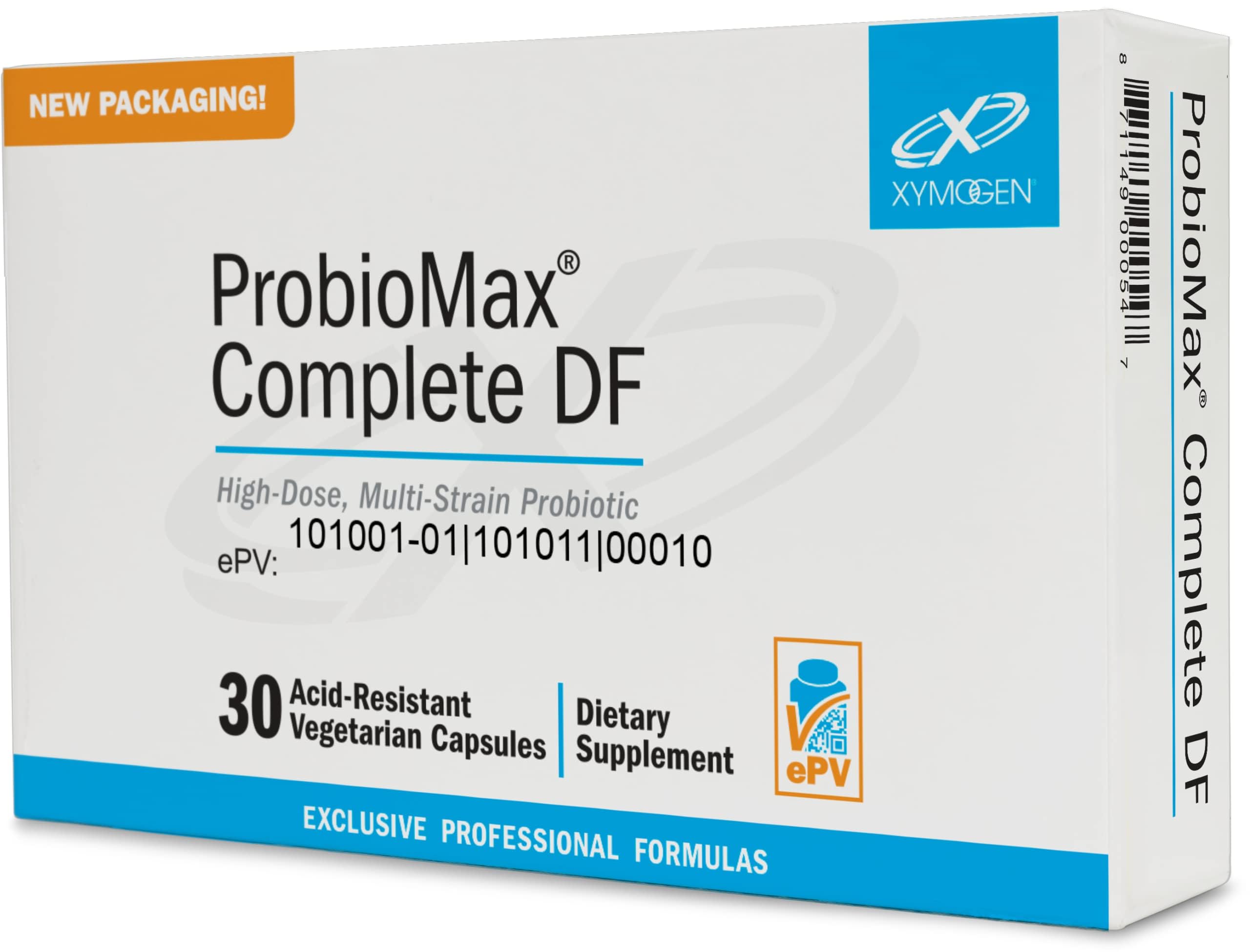 XYMOGEN ProbioMax 45B bottle front highlights high-dose, dairy-free probiotic.