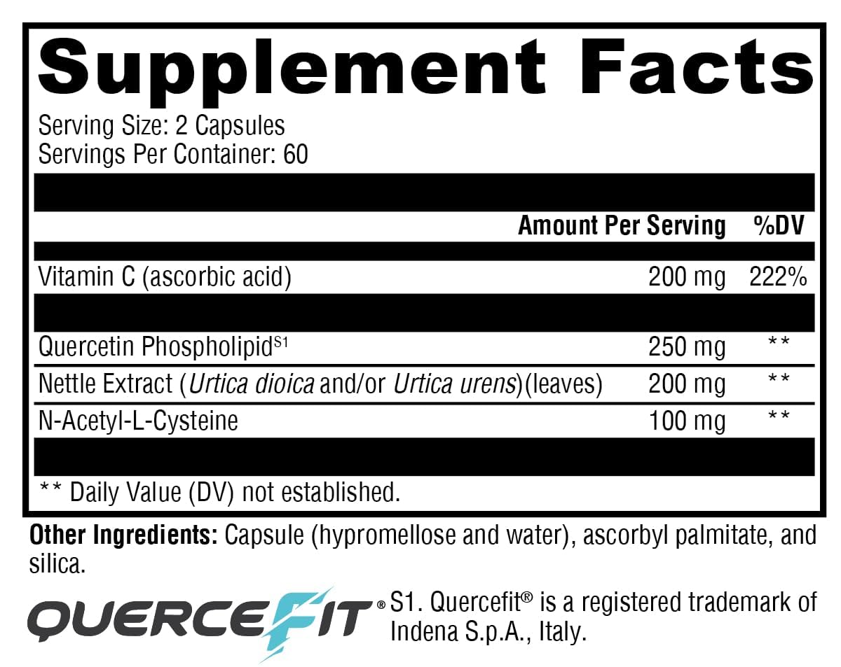 XYMOGEN Quercetin 20x Plus capsules close-up highlighting enhanced absorption.