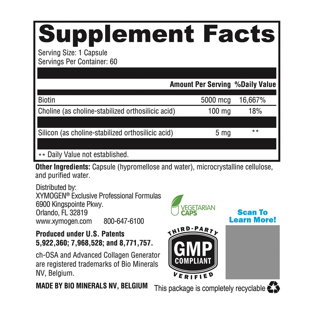 XYMOGEN RegeneMax Plus nutrition panel highlighting allergen-free formula.