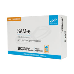 XYMOGEN SAM-e bottle pour illustrates daily dosage for consistent use