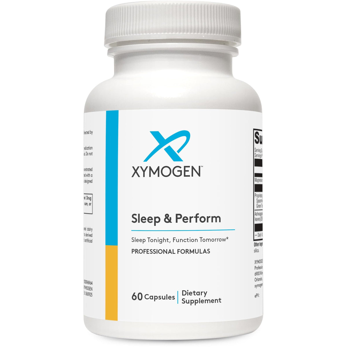 xymogen sleep & perform bottle view highlighting relaxation support