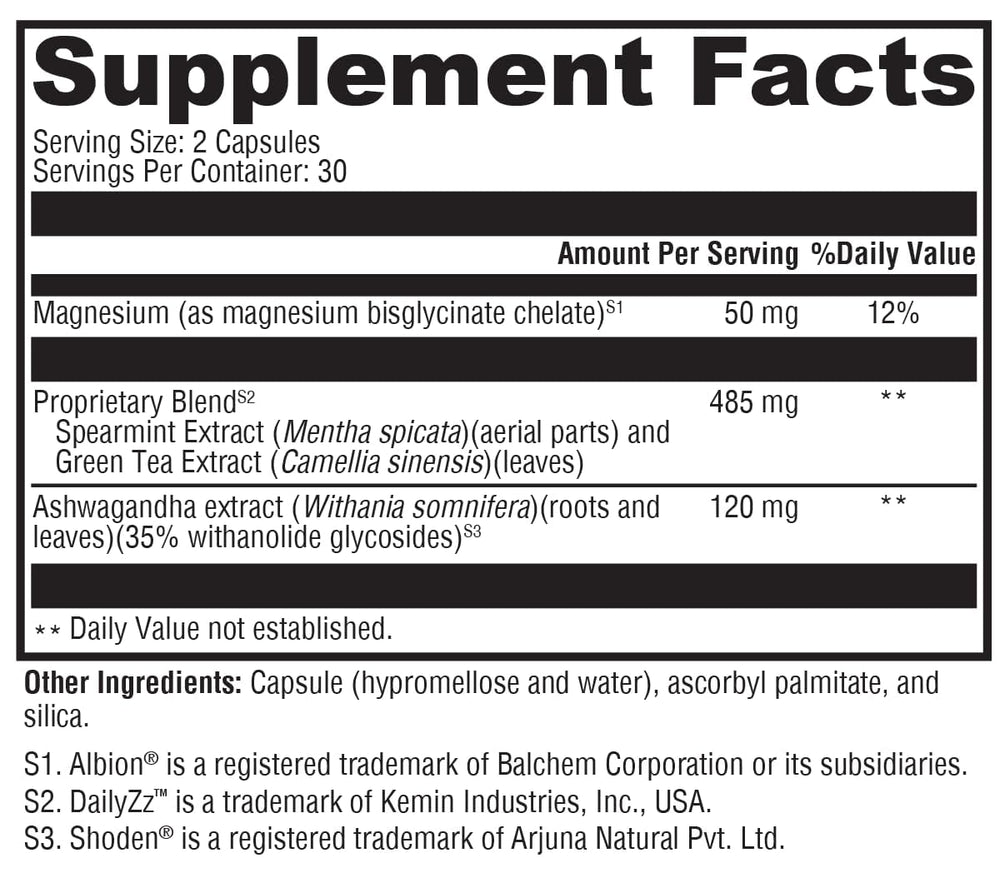 xymogen sleep & perform capsules close-up promoting nightly relaxation