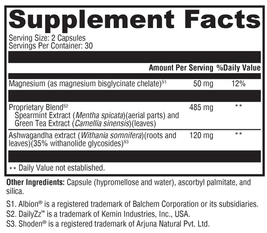 xymogen sleep & perform capsules close-up promoting nightly relaxation
