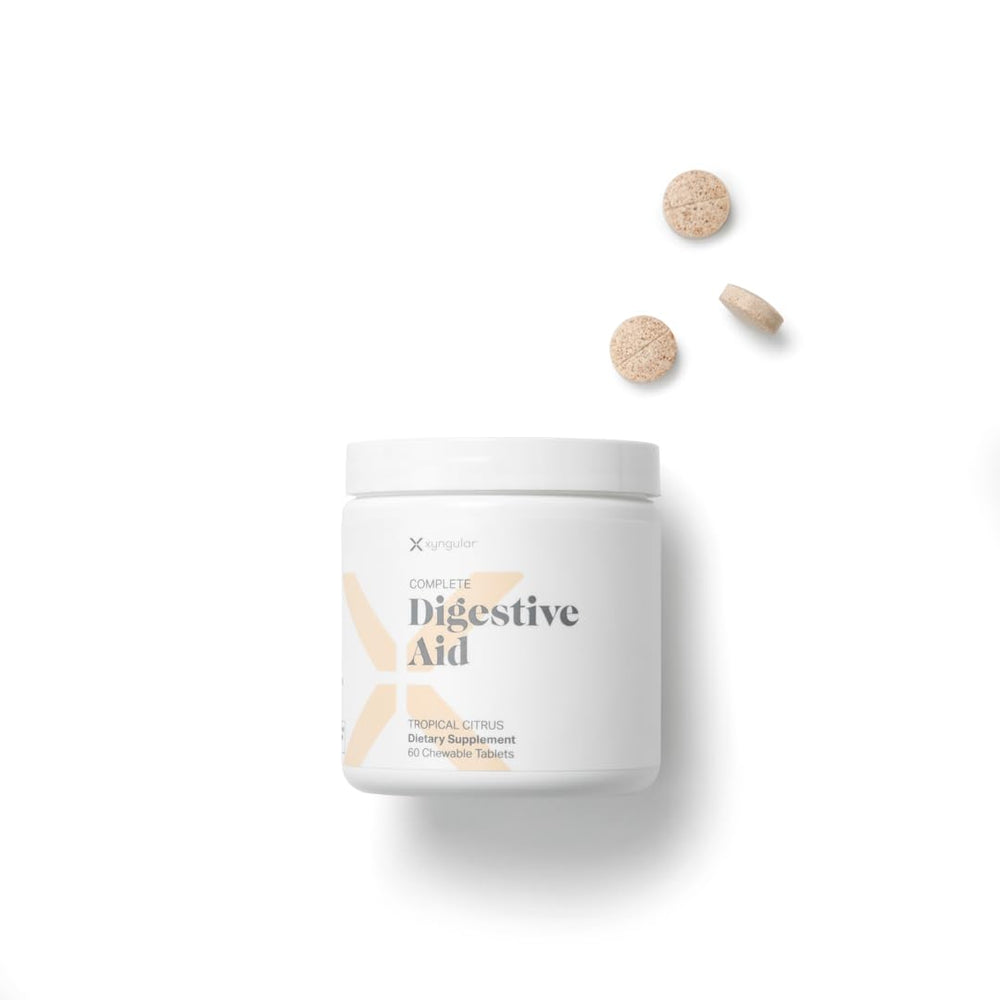 Xyngular Complete Digestive Aid capsules inside for easy daily use.