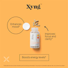 Xyngular Xyng Energy and Mood capsules closeup highlighting focus-friendly capsules.
