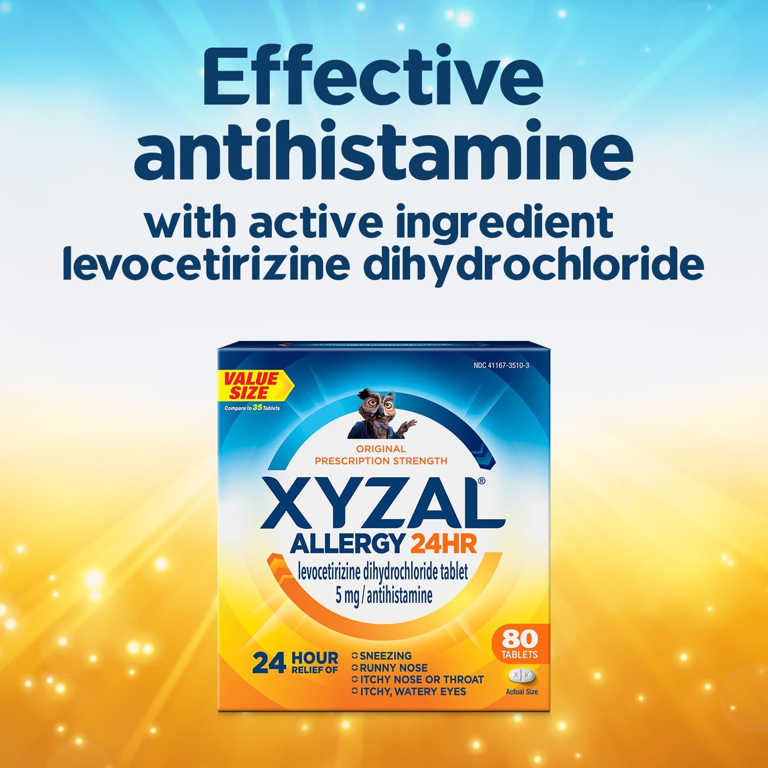 Xyzal outdoor allergen-relief concept with pollen imagery.