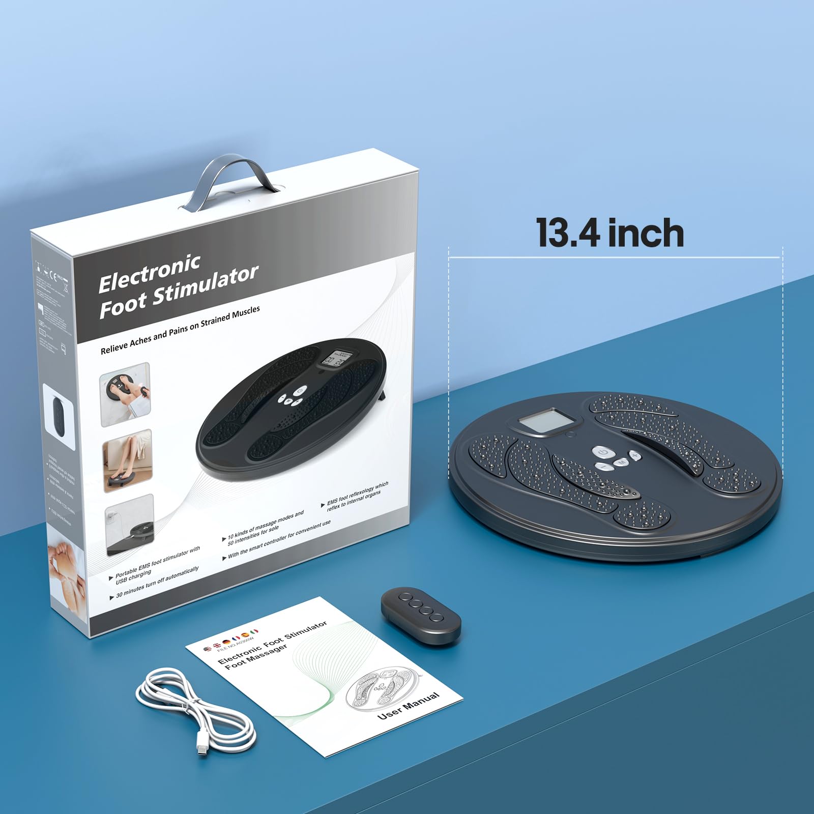 Y&LJ EMS foot massager quiet operation for relaxed routines.