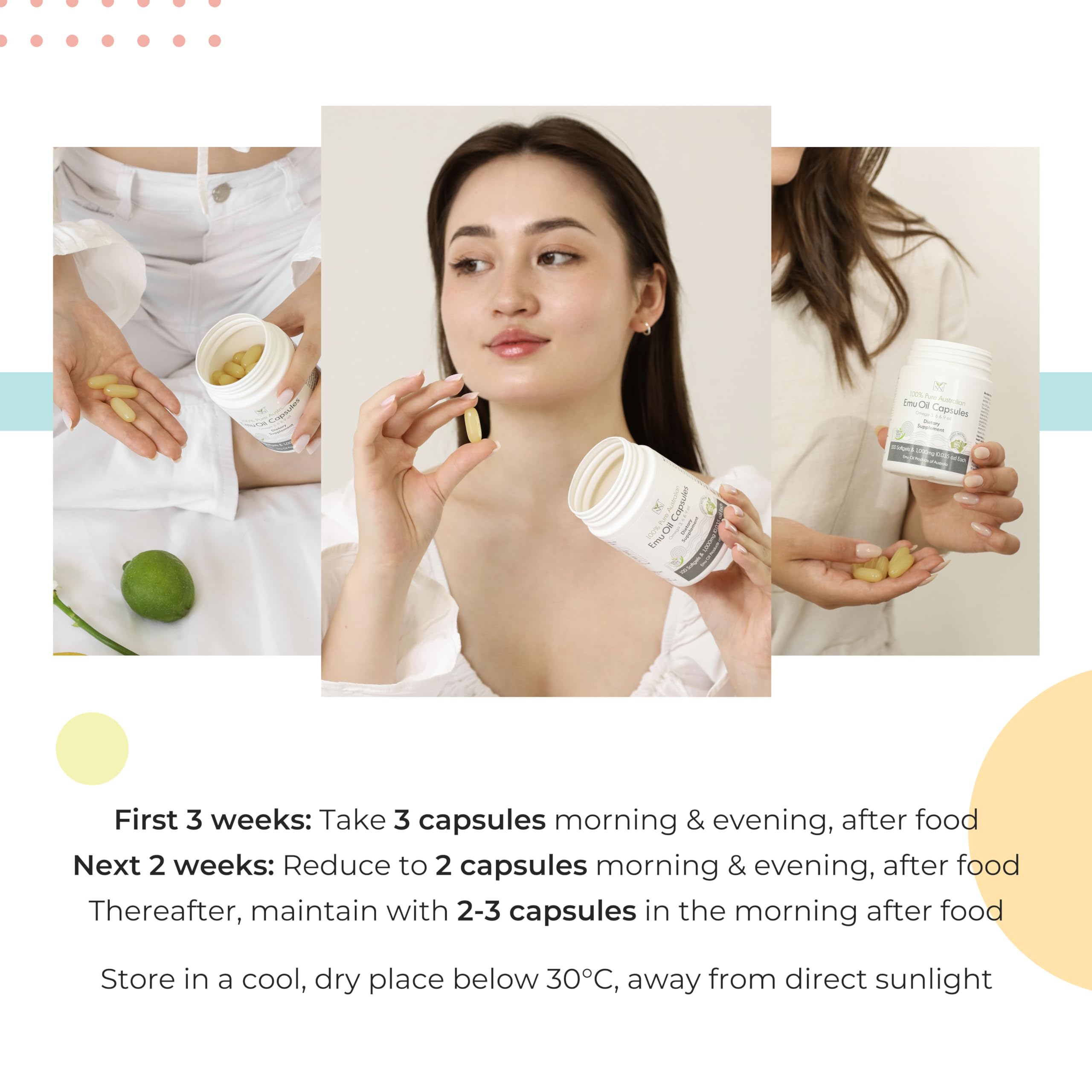 Y Not Natural Emu Oil Capsules packaging close-up highlighting omega rich formula