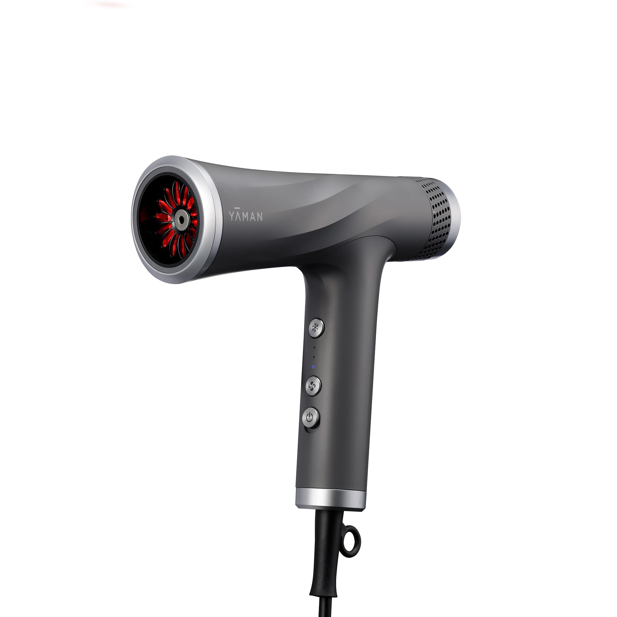 YA-MAN blow dryer with scalp massage attachment demonstrates soothing scalp care during styling