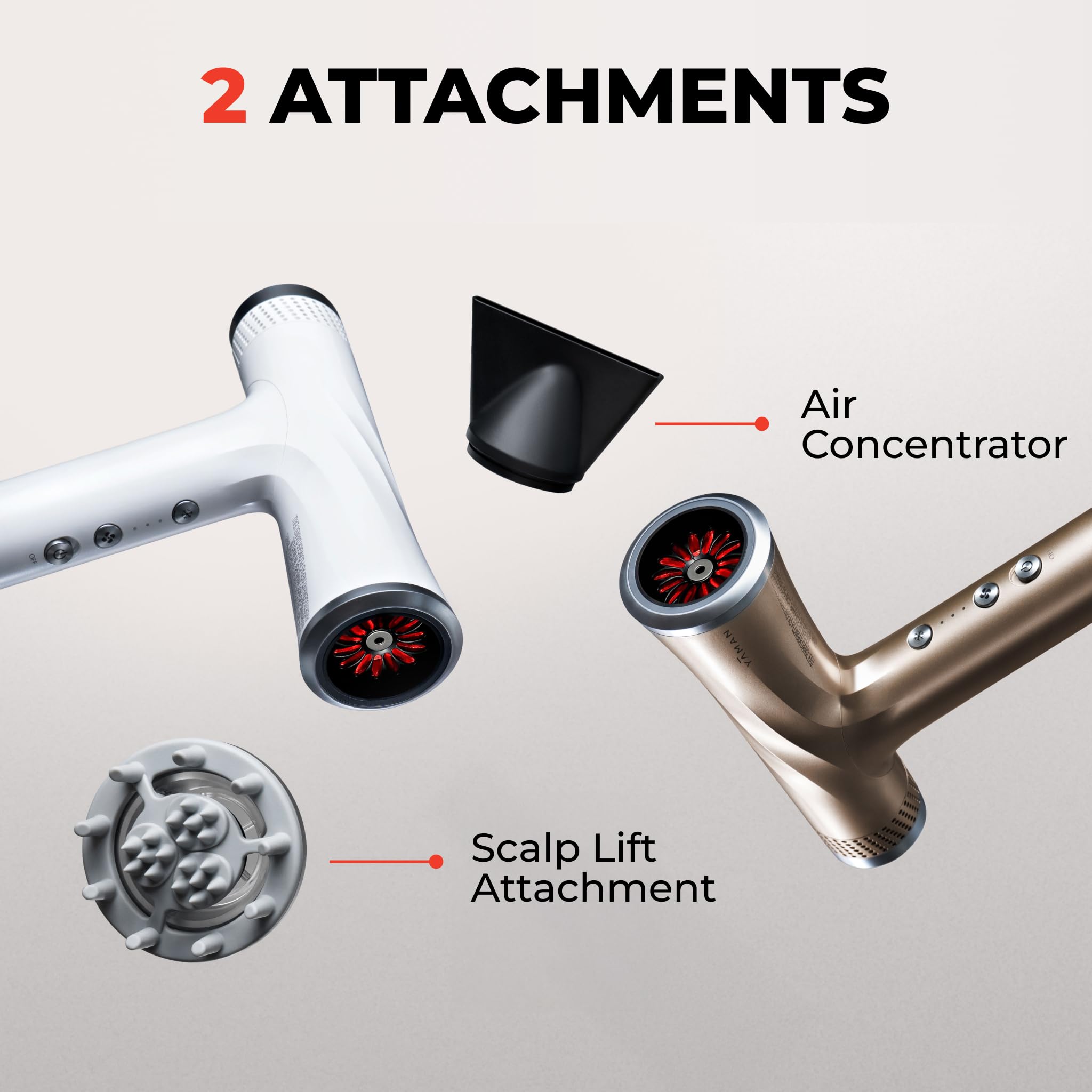 YA-MAN scalp lift attachment shown for scalp massage and heat distribution