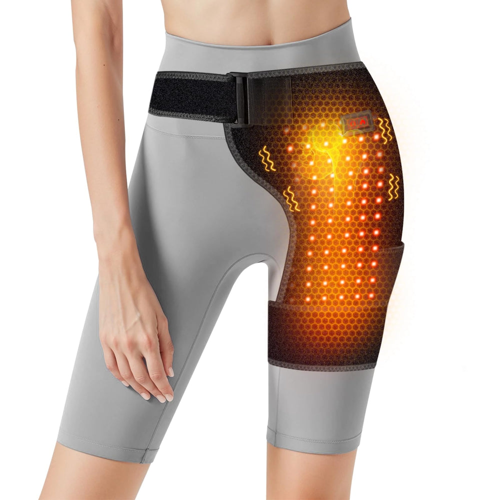 Yabuu cordless heated hip bracket front view showing targeted warmth for the hip area.
