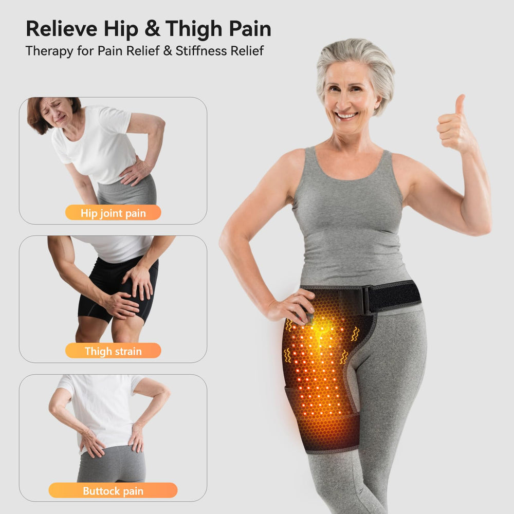 Yabuu cordless heated hip bracket side view ready for active wear and mobility.