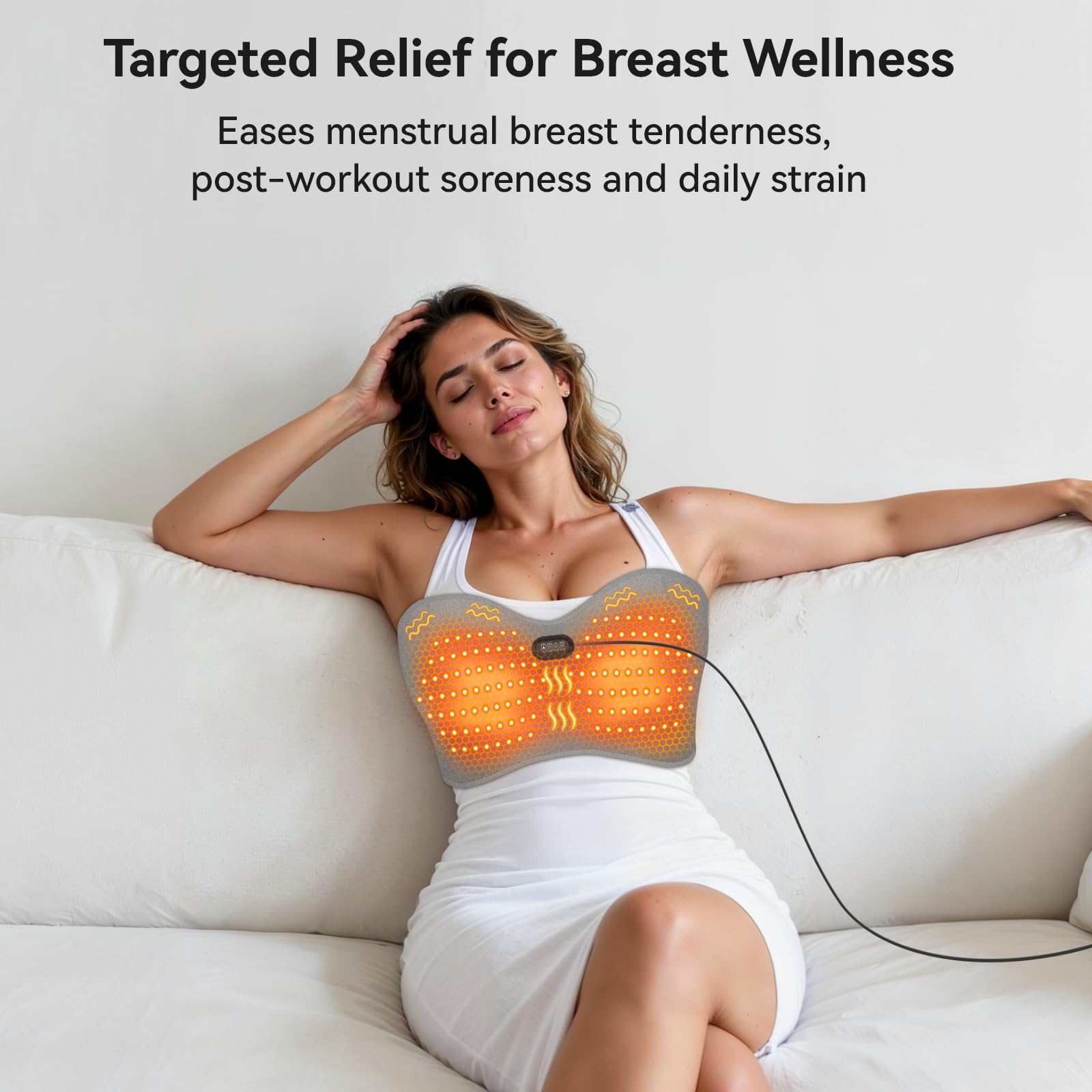 Yabuu heating pad offers three temperature settings for customizable warmth.