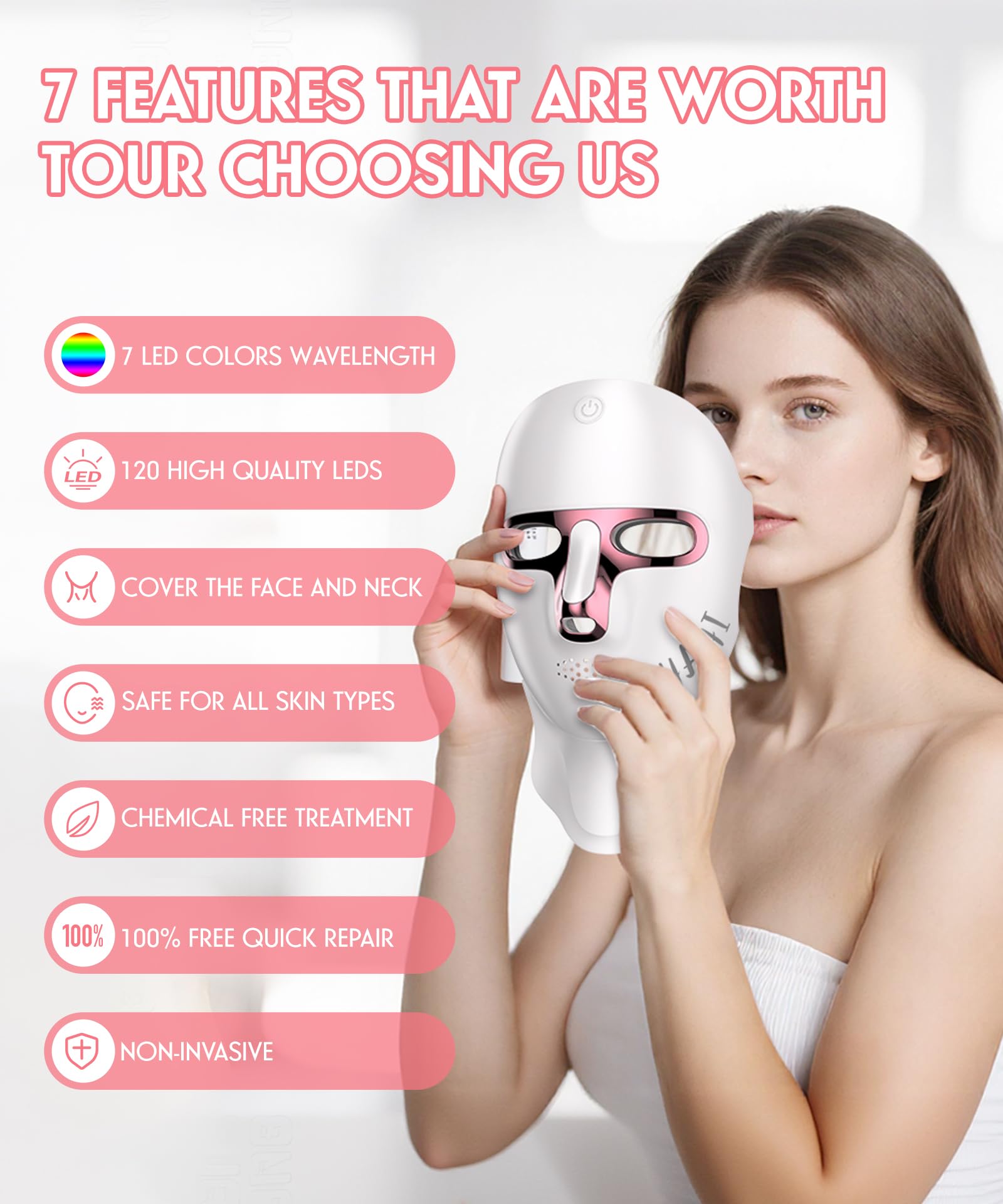 Yahi neck device attachment enables hands-free face and neck sessions