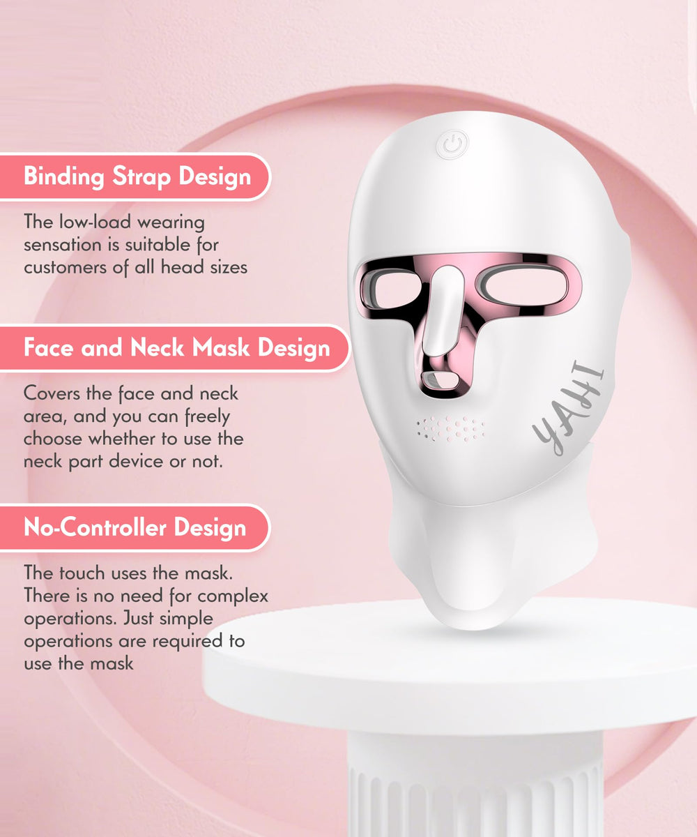 Yahi red light mask with adjustable straps for comfortable wear