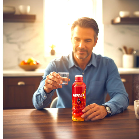 Yahve ALFASX Max bottle-pour demonstrates easy, mess-free dosage anytime