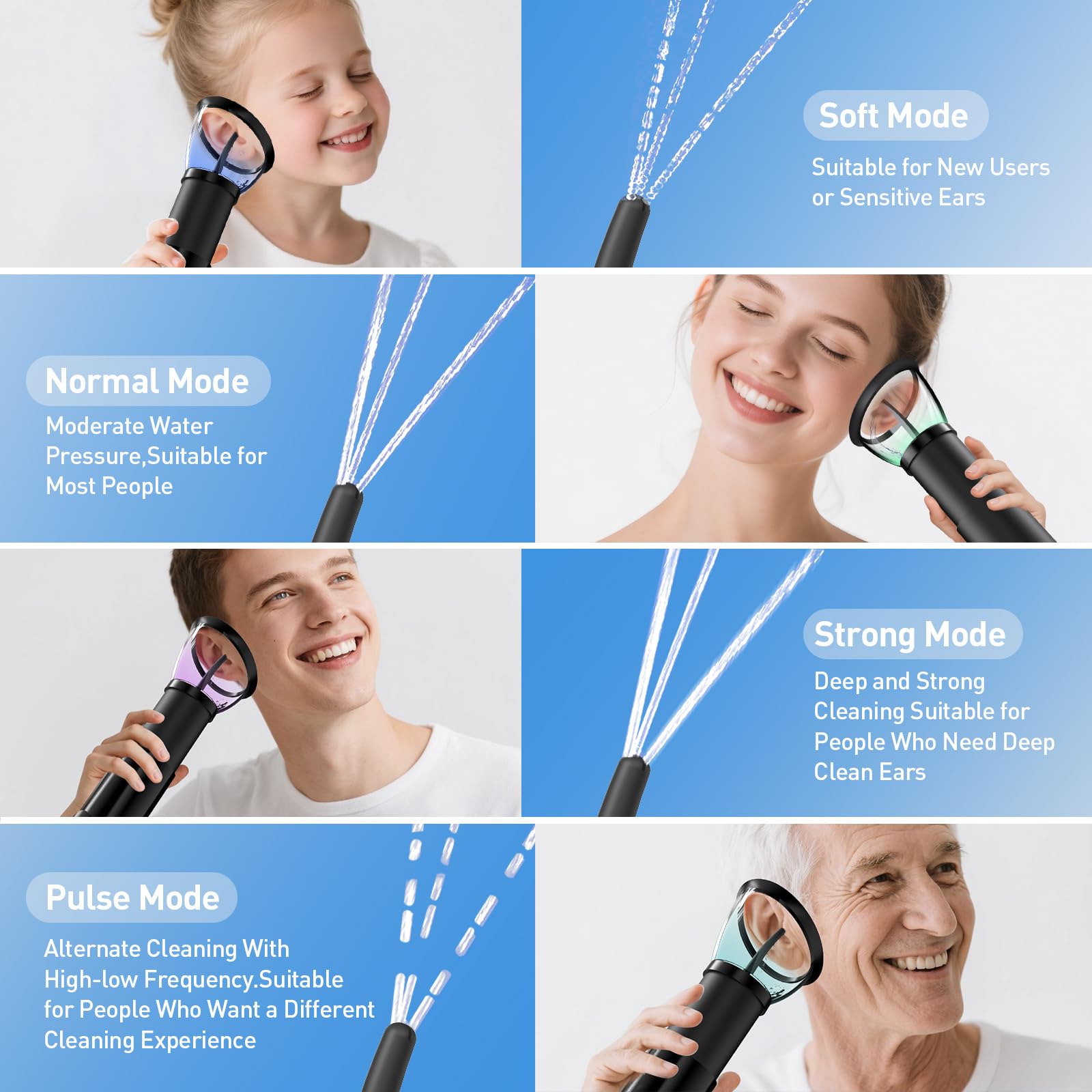 Yakbio one-handed operation enables easy ear cleaning.