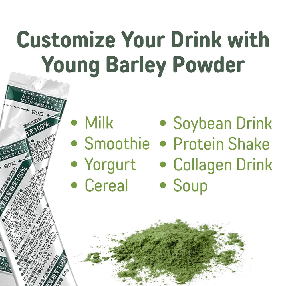 Yamakan Young Barley Grass Powder antioxidant-rich greens support calm and focus.