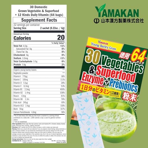 Yamamoto Kanpoh Yamakan Greens bottle stack shows value-packed daily greens routine.
