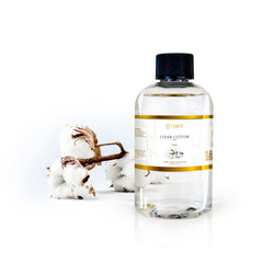 YANCY Clean Cotton fragrance oil bottle-pour refreshes a room with a clean, airy scent.