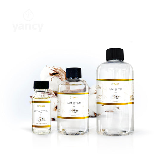 YANCY Clean Cotton fragrance oil diffuser-dispense enhances ambiance with bright, fresh linens aroma.