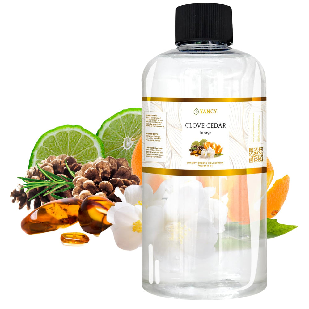 YANCY Clove Cedar fragrance oil 8 oz bottle for diffusers with long-lasting aroma