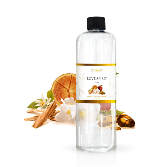 YANCY Love Spirit fragrance oil bottle pour creates a light floral ambiance in any room.