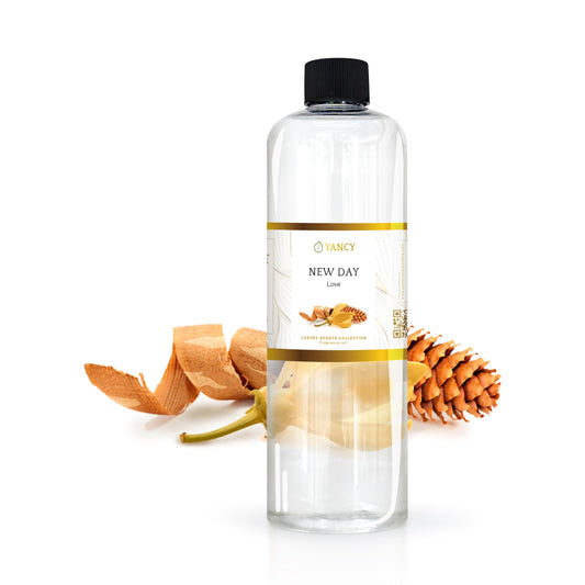 YANCY New Day fragrance oil 16oz bottle, ideal for diffusers to create an uplifting mood