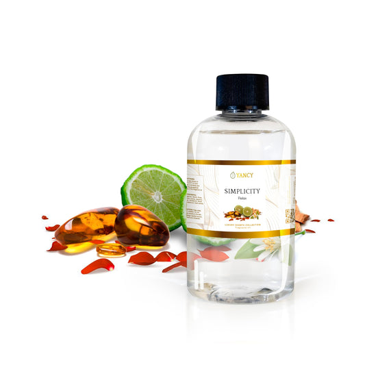 YANCY Simplicity fragrance oil bottle for diffusers delivering a light, calming aroma