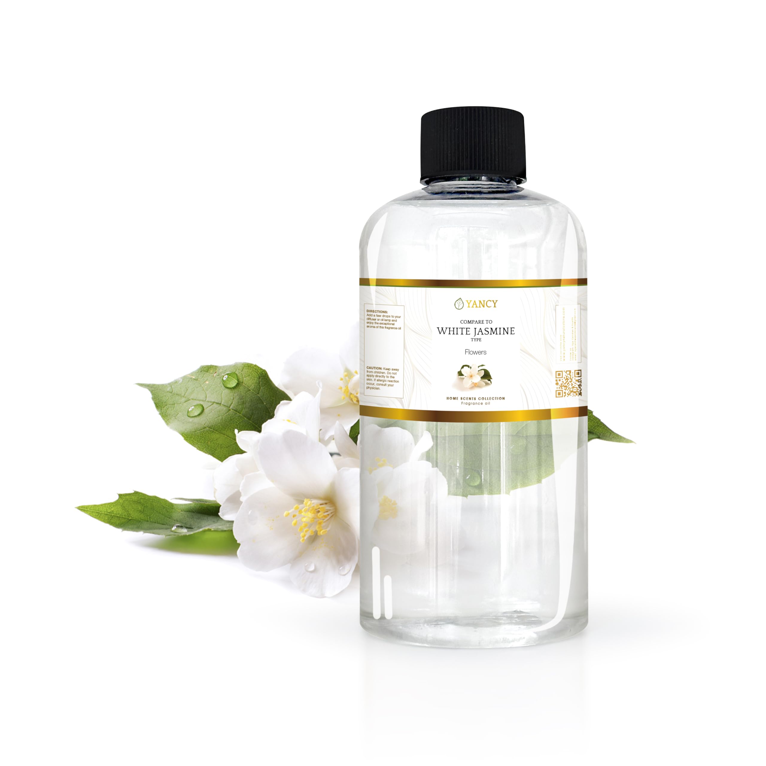 YANCY White Jasmine fragrance oil bottle pour for a calming diffuser aroma.